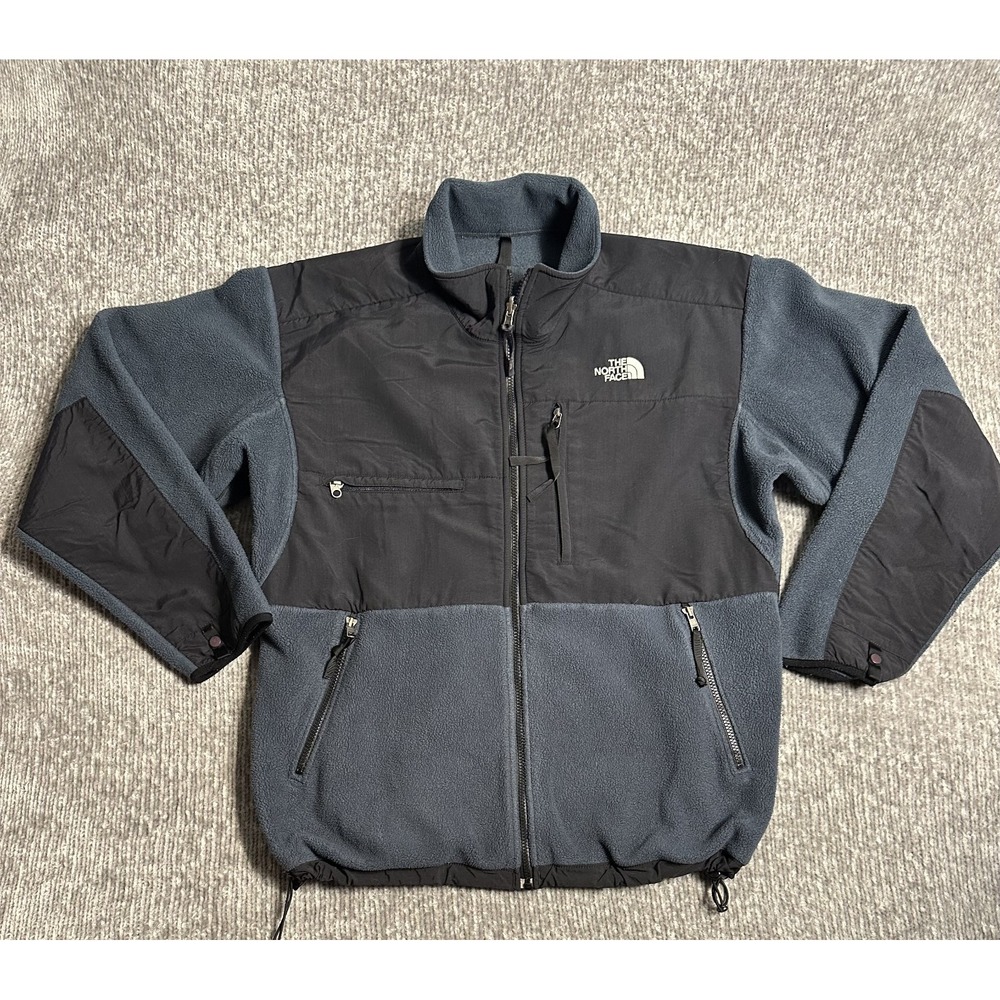 The North Face Mens Denali Fleece Jacket Black Blue Full Zip Outdoors Hiking